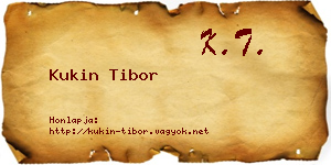 Kukin Tibor névjegykártya